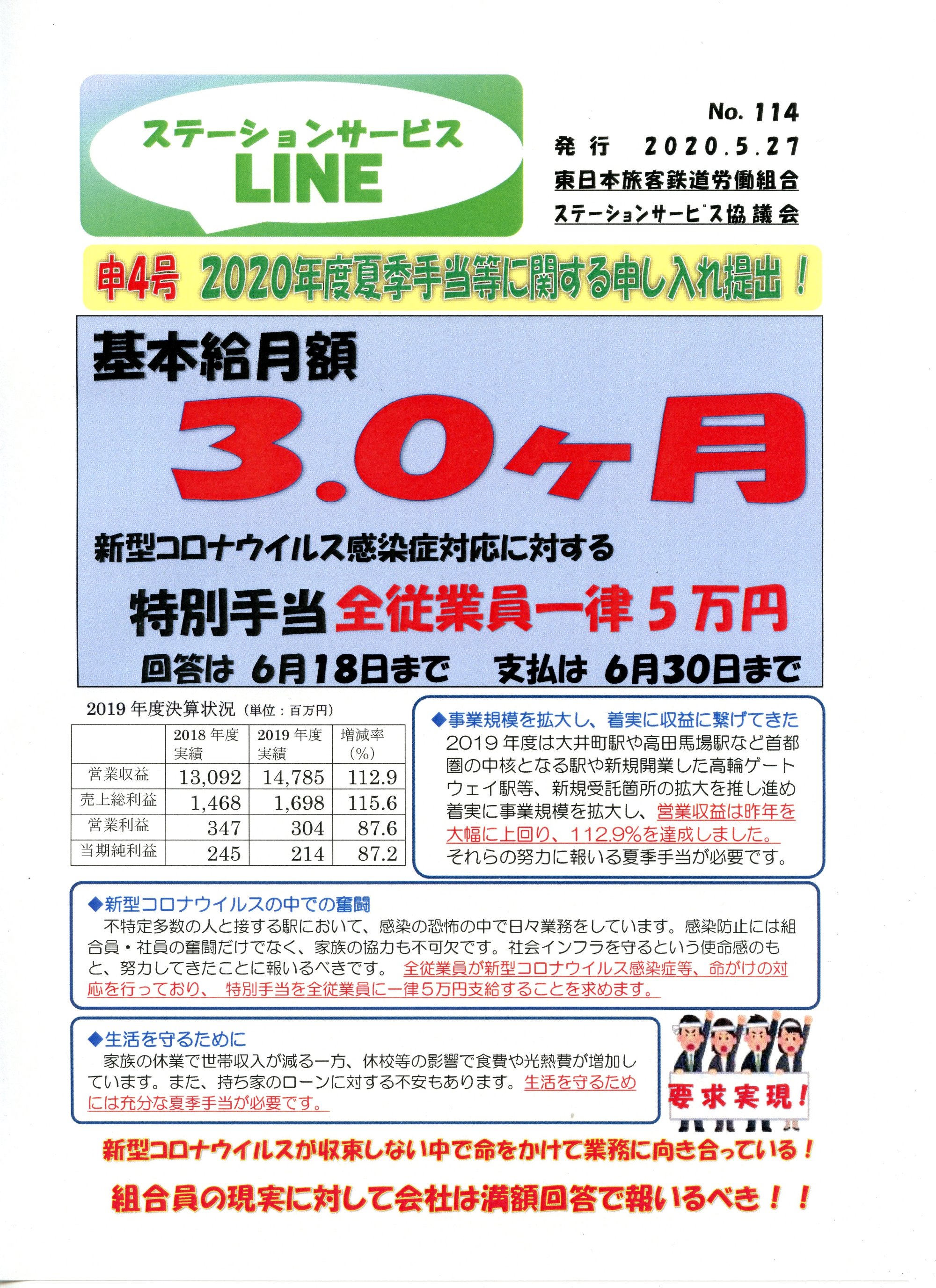 【JESS協議会】2020年度夏季手当等