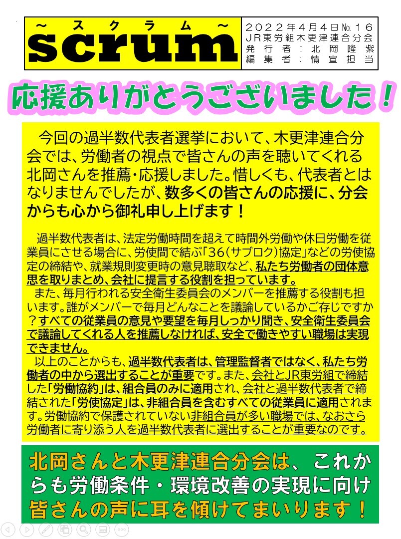 木更津連合分会　立候補者の応援ありがとうございました！