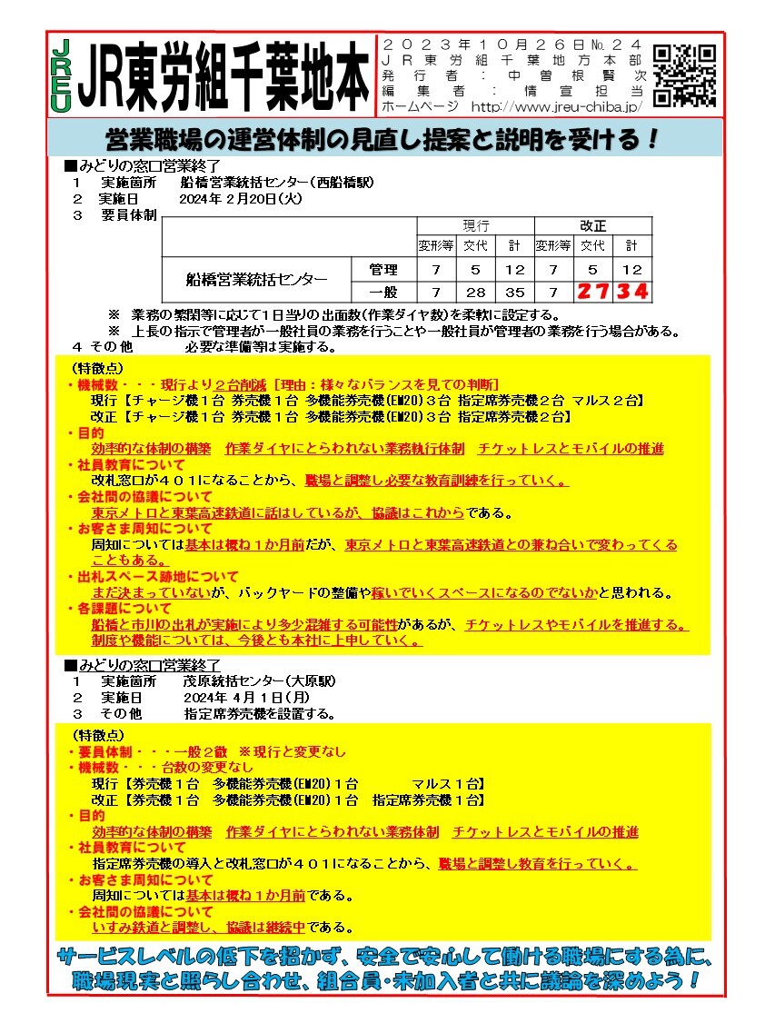 情報第024号　10月26日営業施策提案